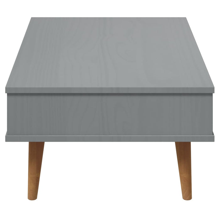 Tavolino MOLDE Grigio 100x55x31 cm in Legno Massello di Pino 350530