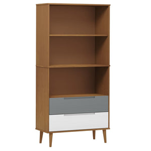 Libreria MOLDE Marrone 85x35x170,5 cm in Legno Massello di Pino 350540