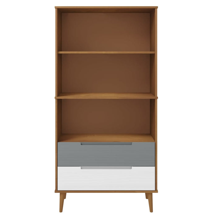 Libreria MOLDE Marrone 85x35x170,5 cm in Legno Massello di Pino 350540