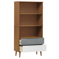 Libreria MOLDE Marrone 85x35x170,5 cm in Legno Massello di Pino 350540