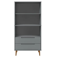 Libreria MOLDE Grigia 85x35x170,5 cm in Legno Massello di Pino 350542