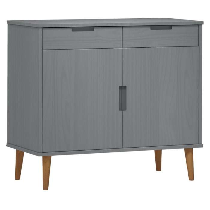 Credenza MOLDE Grigia 90x40x80 cm in Legno Massello di Pino