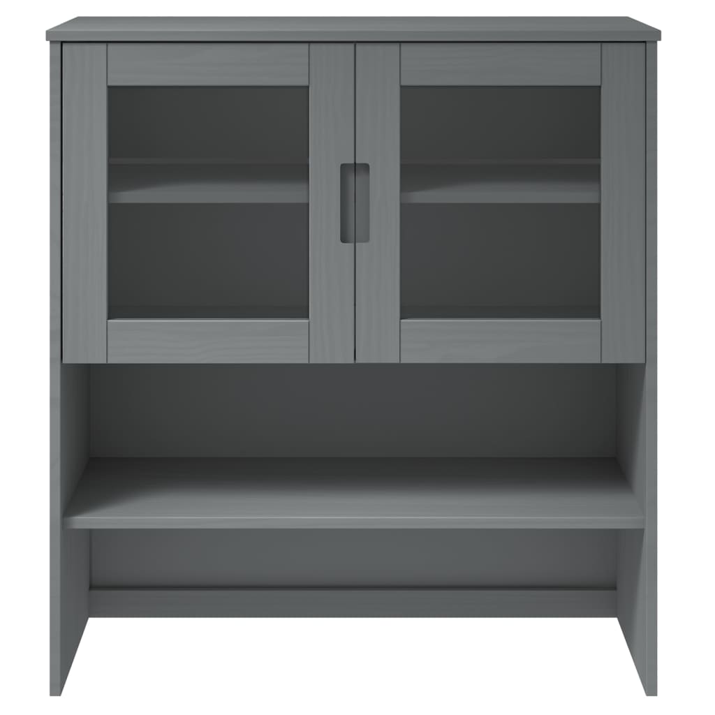 Piano Credenza MOLDE Grigio 90x35x100 cm Legno Massello di Pino 350551