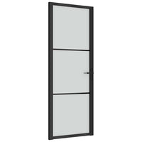 Porta Interna 76x201,5 cm Nero Opaco Vetro e Alluminio cod mxl 64560