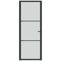 Porta Interna 76x201,5 cm Nero Opaco Vetro e Alluminio cod mxl 64560