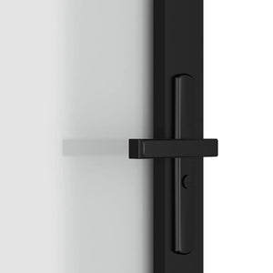 Porta Interna 76x201,5 cm Nero Opaco Vetro e Alluminio cod mxl 64560