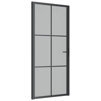 Porta Interna 93x201,5 cm Nero Opaco Vetro e Alluminio cod mxl 66626