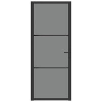 Porta Interna 83x201,5 cm Nero Opaco Vetro ESG e Alluminio cod mxl 67036