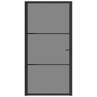 Porta Interna 102,5x201,5 cm Nera in Vetro ESG e Alluminio cod mxl 69003