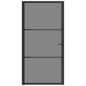 Porta Interna 102,5x201,5 cm Nera in Vetro ESG e Alluminio cod mxl 69003