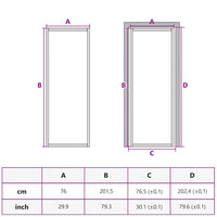 Porta Interna 76x201,5 cm Nera in Vetro ESG e Alluminio 350564