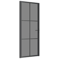 Porta Interna 83x201,5 cm Nera in Vetro ESG e Alluminiocod mxl 103022