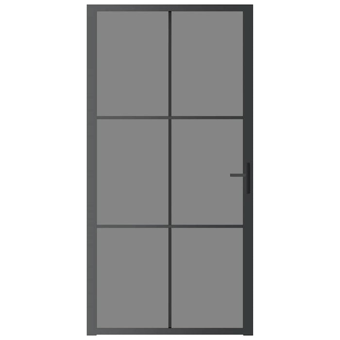 Porta Interna 102,5x201,5 cm Nera in Vetro ESG e Alluminio cod mxl 69185