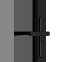 Porta Interna 102,5x201,5 cm Nera in Vetro ESG e Alluminio 350567