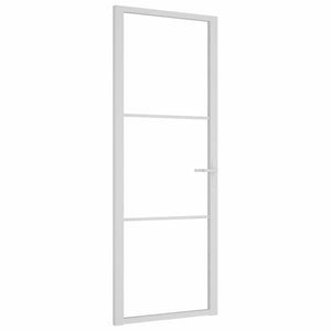 Porta Interna 76x201,5 cm Bianca in Vetro ESG e Alluminio cod mxl 67197