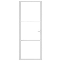 Porta Interna 76x201,5 cm Bianca in Vetro ESG e Alluminio cod mxl 67197