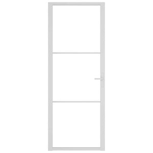 Porta Interna 76x201,5 cm Bianca in Vetro ESG e Alluminio cod mxl 67197