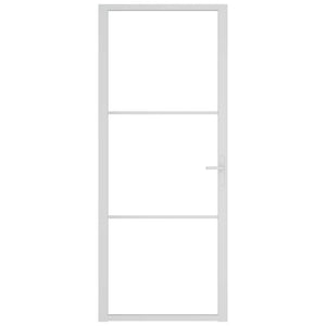 Porta Interna 83x201,5 cm Bianca in Vetro ESG e Alluminiocod mxl 127760