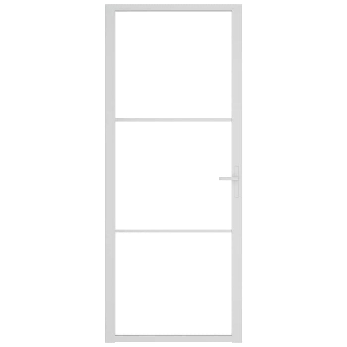 Porta Interna 83x201,5 cm Bianca in Vetro ESG e Alluminiocod mxl 127760