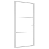 Porta Interna 102,5x201,5 cm Bianca in Vetro ESG e Alluminio 350571
