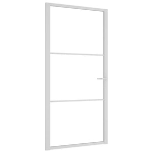 Porta Interna 102,5x201,5 cm Bianca in Vetro ESG e Alluminio 350571