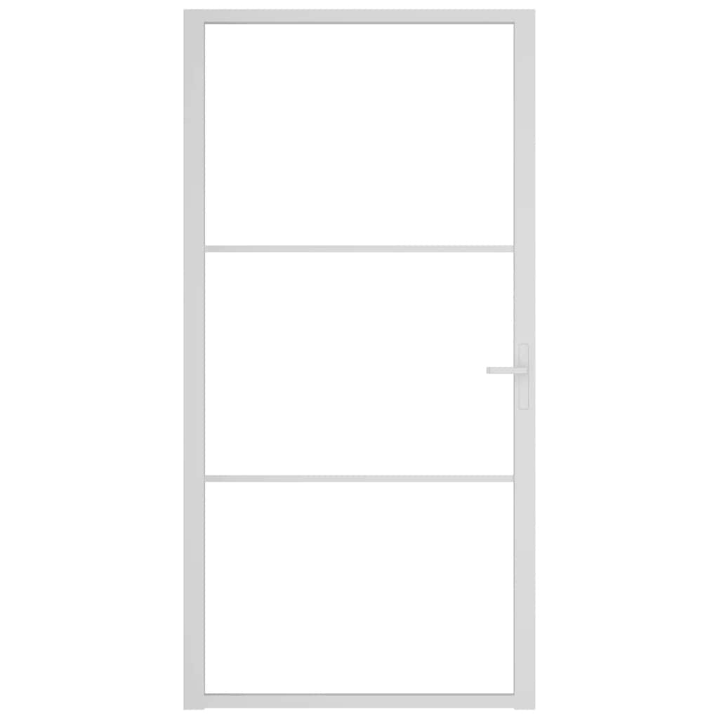 Porta Interna 102,5x201,5 cm Bianca in Vetro ESG e Alluminio 350571