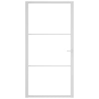 Porta Interna 102,5x201,5 cm Bianca in Vetro ESG e Alluminio 350571