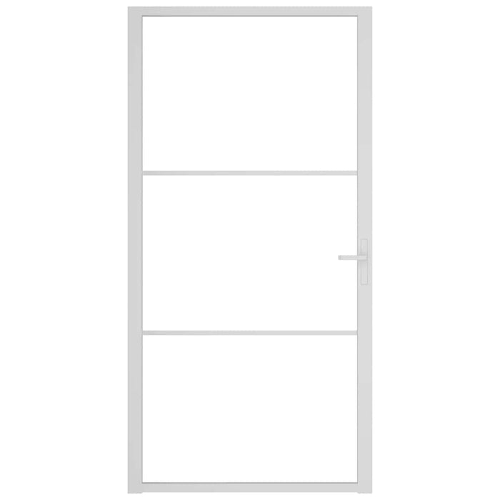 Porta Interna 102,5x201,5 cm Bianca in Vetro ESG e Alluminio 350571