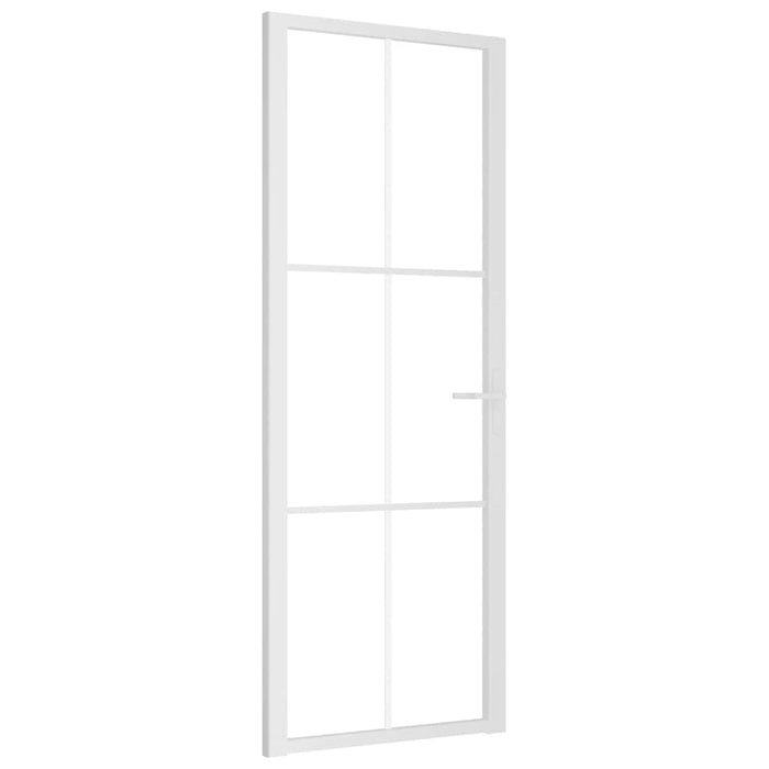 Porta Interna 76x201,5 cm Bianca in Vetro ESG e Alluminio cod mxl 71803