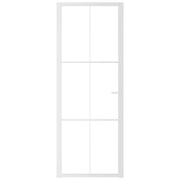 Porta Interna 76x201,5 cm Bianca in Vetro ESG e Alluminio cod mxl 71803