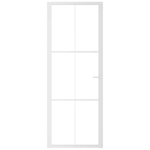 Porta Interna 76x201,5 cm Bianca in Vetro ESG e Alluminio cod mxl 71803