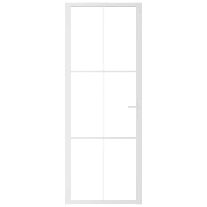 Porta Interna 76x201,5 cm Bianca in Vetro ESG e Alluminio cod mxl 71803