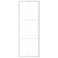 Porta Interna 76x201,5 cm Bianca in Vetro ESG e Alluminio 350572