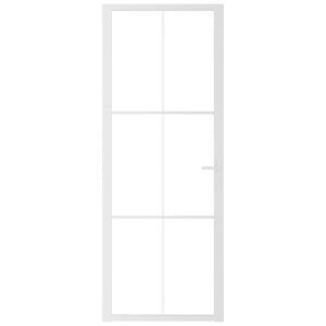 Porta Interna 76x201,5 cm Bianca in Vetro ESG e Alluminio 350572
