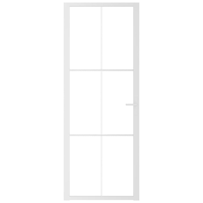 Porta Interna 76x201,5 cm Bianca in Vetro ESG e Alluminio 350572