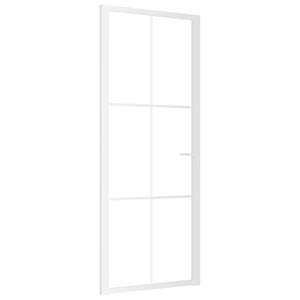 Porta Interna 83x201,5 cm Bianca in Vetro ESG e Alluminio cod mxl 68545