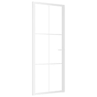 Porta Interna 83x201,5 cm Bianca in Vetro ESG e Alluminio cod mxl 68545