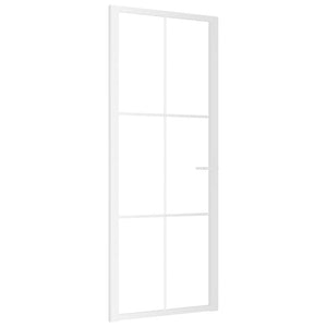 Porta Interna 83x201,5 cm Bianca in Vetro ESG e Alluminio cod mxl 68545