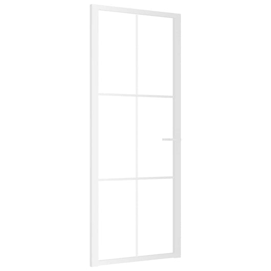 Porta Interna 83x201,5 cm Bianca in Vetro ESG e Alluminio cod mxl 68545