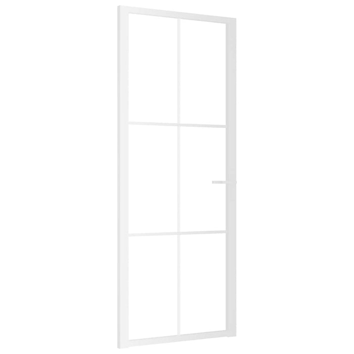 Porta Interna 83x201,5 cm Bianca in Vetro ESG e Alluminio cod mxl 68545