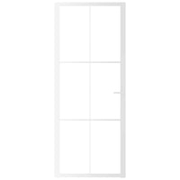 Porta Interna 83x201,5 cm Bianca in Vetro ESG e Alluminio 350573