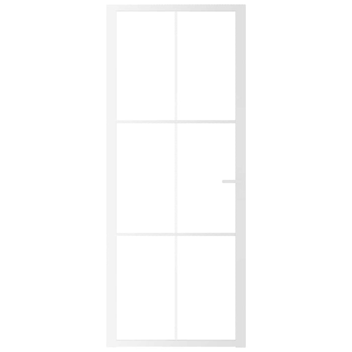 Porta Interna 83x201,5 cm Bianca in Vetro ESG e Alluminio 350573