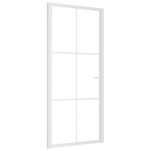 Porta Interna 93x201,5 cm Bianca in Vetro ESG e Alluminio cod mxl 77577