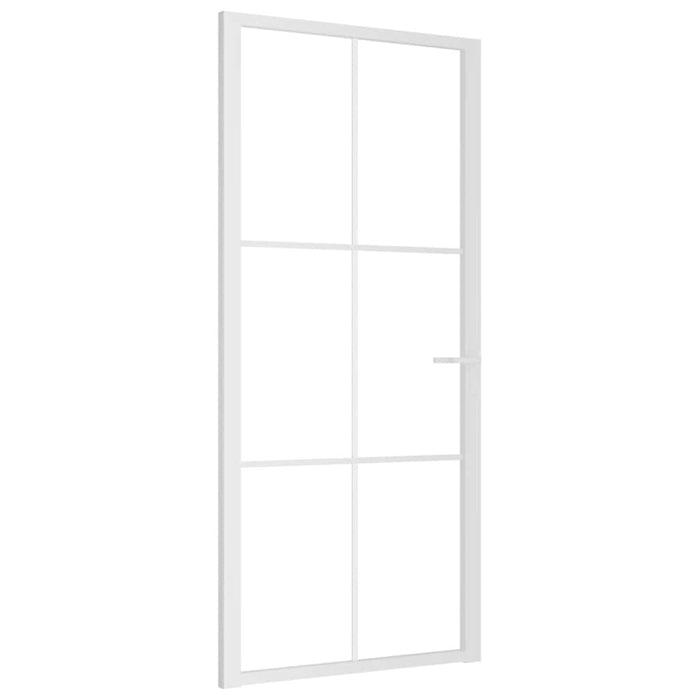 Porta Interna 93x201,5 cm Bianca in Vetro ESG e Alluminio cod mxl 77577