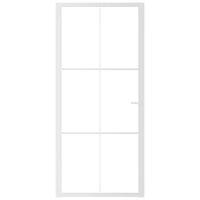 Porta Interna 93x201,5 cm Bianca in Vetro ESG e Alluminio cod mxl 77577