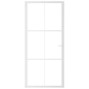 Porta Interna 93x201,5 cm Bianca in Vetro ESG e Alluminio cod mxl 77577