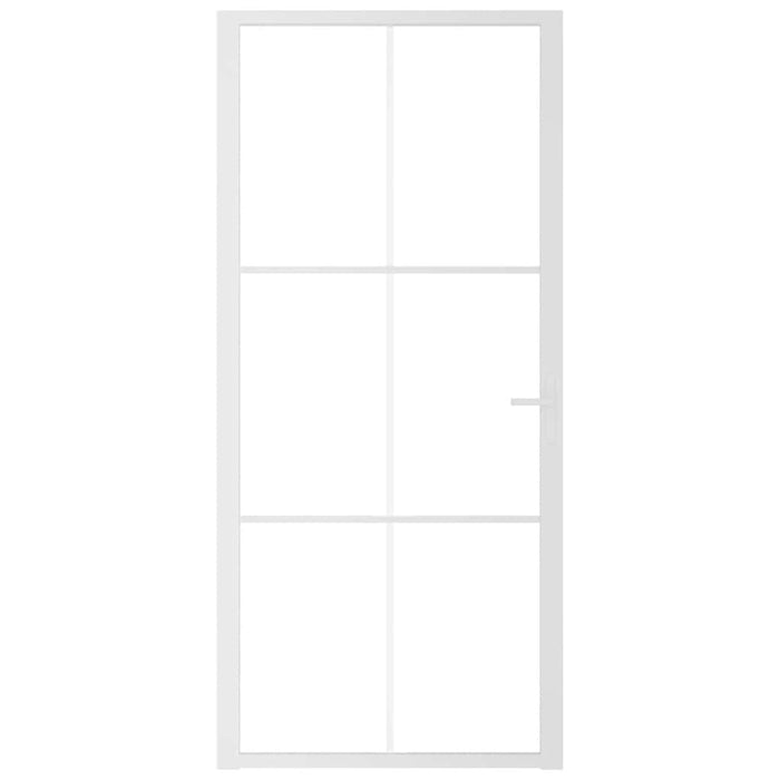 Porta Interna 93x201,5 cm Bianca in Vetro ESG e Alluminio cod mxl 77577