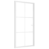 Porta Interna 102,5x201,5 cm Bianca in Vetro ESG e Alluminio cod mxl 66579