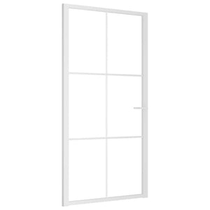 Porta Interna 102,5x201,5 cm Bianca in Vetro ESG e Alluminio cod mxl 66579