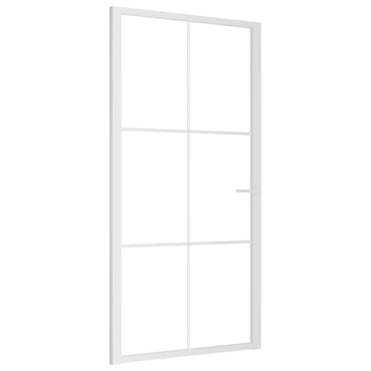 Porta Interna 102,5x201,5 cm Bianca in Vetro ESG e Alluminio cod mxl 66579
